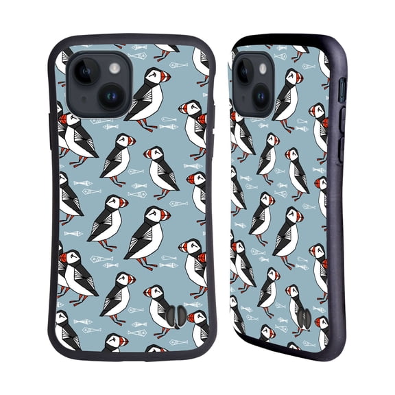 Head Case Designs Officially Licensed Andrea Lauren Design Birds Puffins Hybrid Case Compatible with Apple iPhone 15