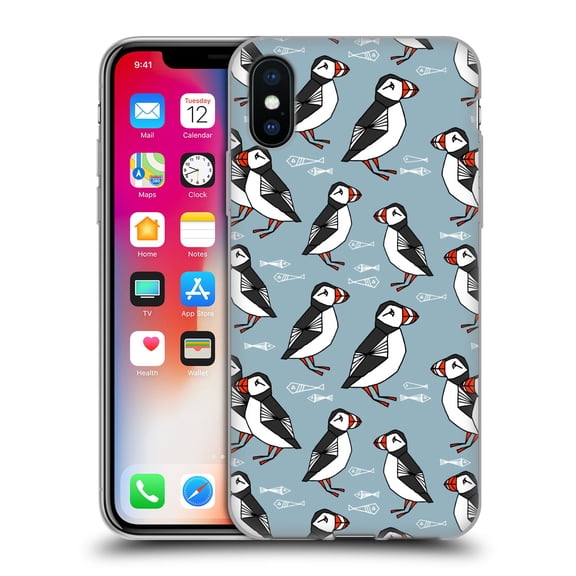 Head Case Designs Officially Licensed Andrea Lauren Design Birds Puffins Soft Gel Case Compatible with Apple iPhone X / iPhone XS