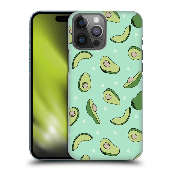 Head Case Designs Officially Licensed Andrea Lauren Design Food Pattern Avocado Hard Back Case Compatible with Apple iPhone 14 Pro Max