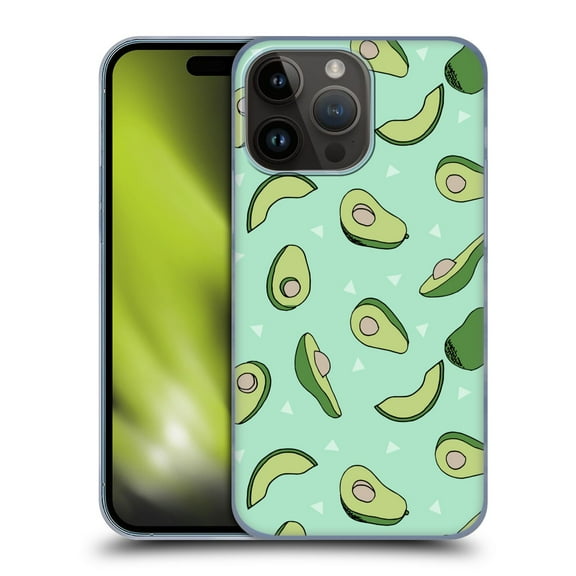 Head Case Designs Officially Licensed Andrea Lauren Design Food Pattern Avocado Hard Back Case Compatible with Apple iPhone 15 Pro Max
