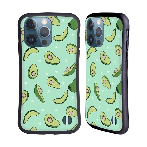 Head Case Designs Officially Licensed Andrea Lauren Design Food Pattern Avocado Hybrid Case Compatible with Apple iPhone 13 Pro
