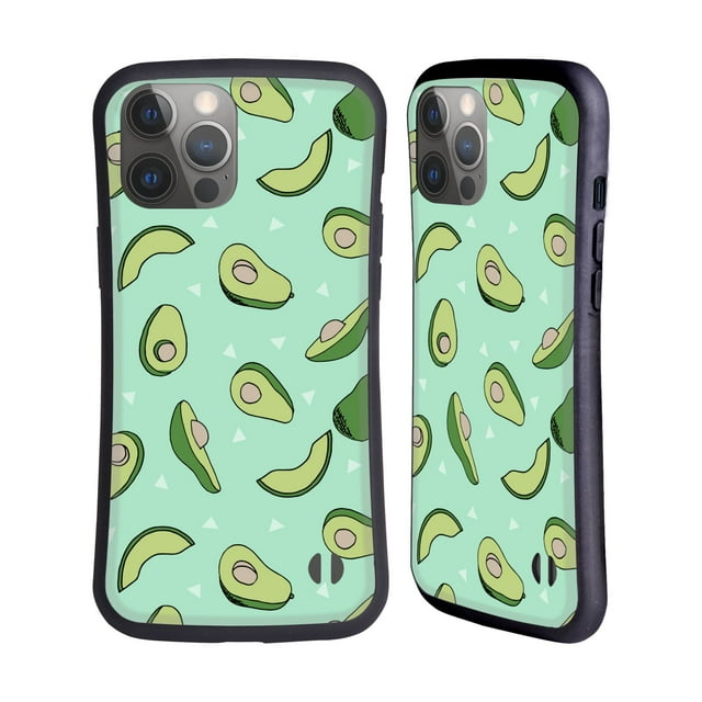 Head Case Designs Officially Licensed Andrea Lauren Design Food Pattern Avocado Hybrid Case Compatible with Apple iPhone 14 Pro Max