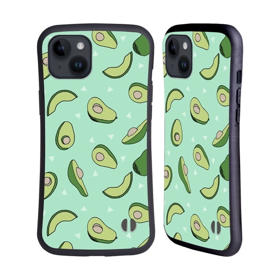 Head Case Designs Officially Licensed Andrea Lauren Design Food Pattern Avocado Hybrid Case Compatible with Apple iPhone 15 Plus