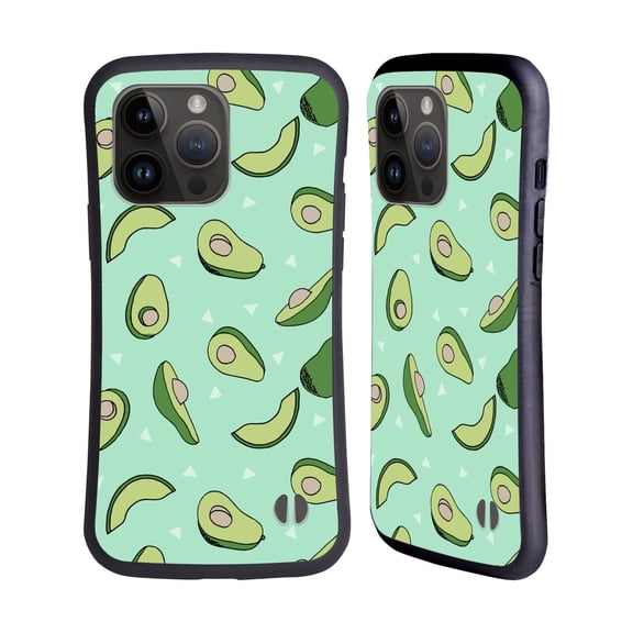 Head Case Designs Officially Licensed Andrea Lauren Design Food Pattern Avocado Hybrid Case Compatible with Apple iPhone 15 Pro Max