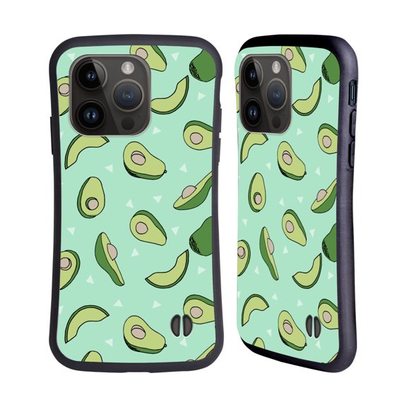 Head Case Designs Officially Licensed Andrea Lauren Design Food Pattern Avocado Hybrid Case Compatible with Apple iPhone 15 Pro