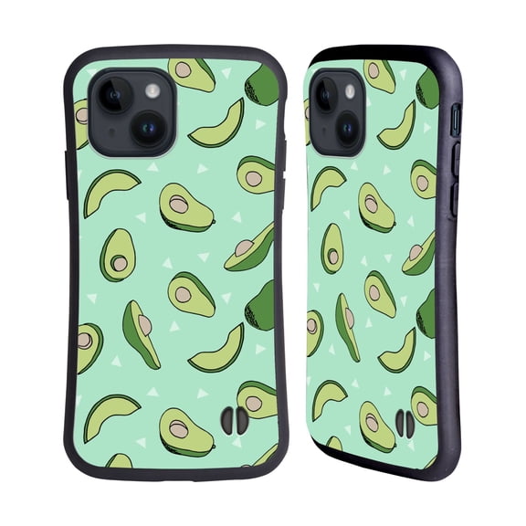 Head Case Designs Officially Licensed Andrea Lauren Design Food Pattern Avocado Hybrid Case Compatible with Apple iPhone 15