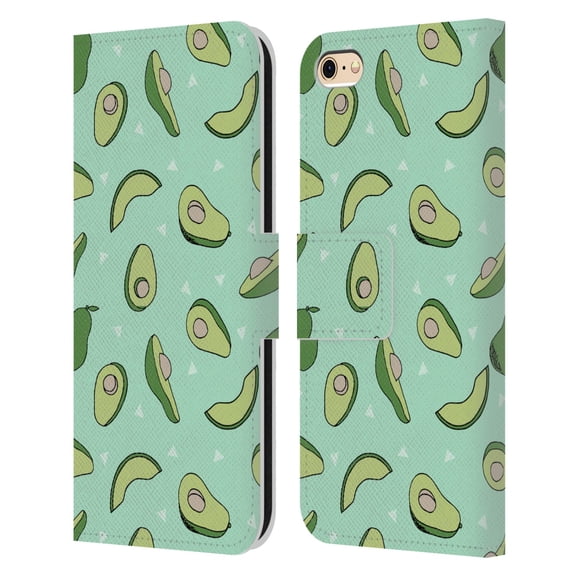 Head Case Designs Officially Licensed Andrea Lauren Design Food Pattern Avocado Leather Book Wallet Case Cover Compatible with Apple iPhone 6 / iPhone 6s