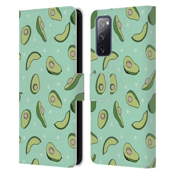 Head Case Designs Officially Licensed Andrea Lauren Design Food Pattern Avocado Leather Book Wallet Case Cover Compatible with Samsung Galaxy S20 FE / 5G