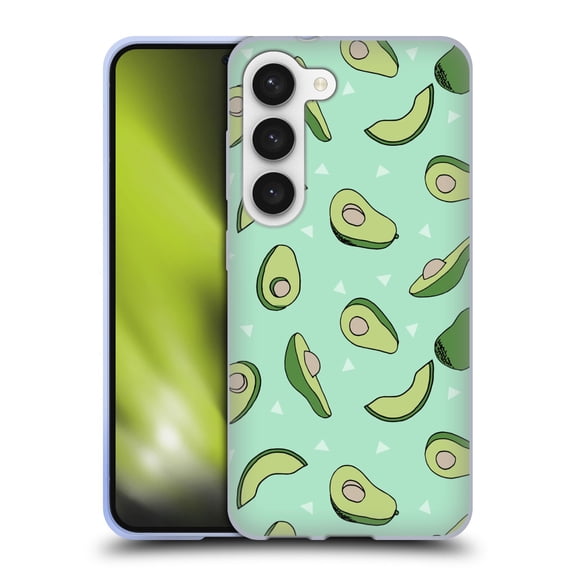 Head Case Designs Officially Licensed Andrea Lauren Design Food Pattern Avocado Soft Gel Case Compatible with Samsung Galaxy S23 5G