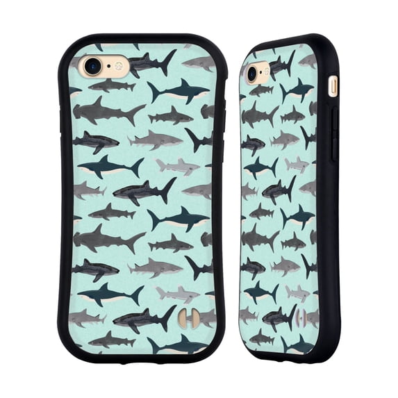 Head Case Designs Officially Licensed Andrea Lauren Design Sea Animals Sharks Hybrid Case Compatible with Apple iPhone 7 / 8 / SE 2020 & 2022