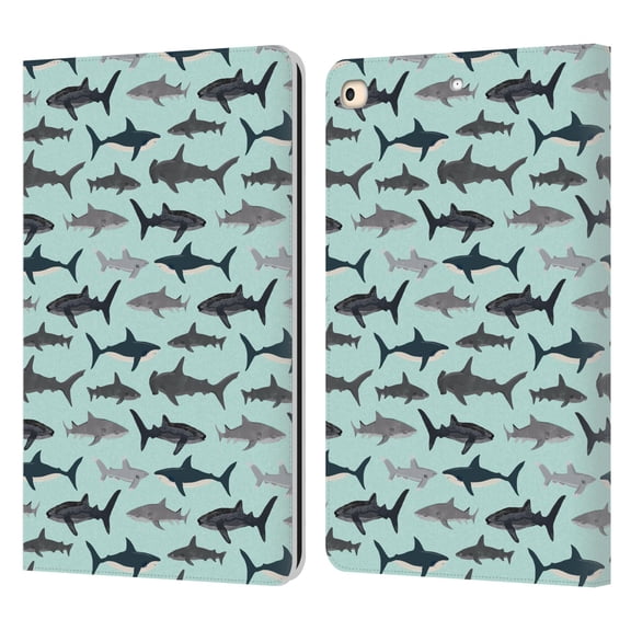 Head Case Designs Officially Licensed Andrea Lauren Design Sea Animals Sharks Leather Book Wallet Case Cover Compatible with Apple iPad 9.7 2017 / iPad 9.7 2018