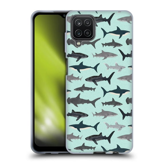 Head Case Designs Officially Licensed Andrea Lauren Design Sea Animals Sharks Soft Gel Case Compatible with Samsung Galaxy A12 (2020)