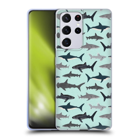 Head Case Designs Officially Licensed Andrea Lauren Design Sea Animals Sharks Soft Gel Case Compatible with Samsung Galaxy S21 Ultra 5G