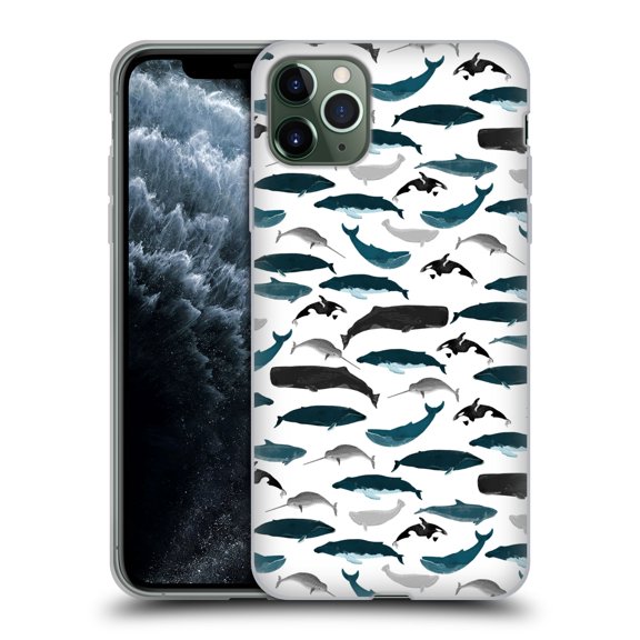 Head Case Designs Officially Licensed Andrea Lauren Design Sea Animals Whales Soft Gel Case Compatible with Apple iPhone 11 Pro Max