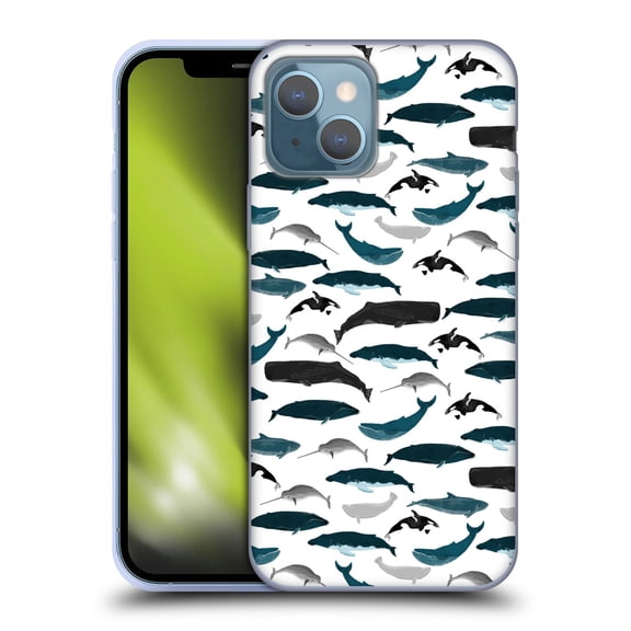 Head Case Designs Officially Licensed Andrea Lauren Design Sea Animals Whales Soft Gel Case Compatible with Apple iPhone 13