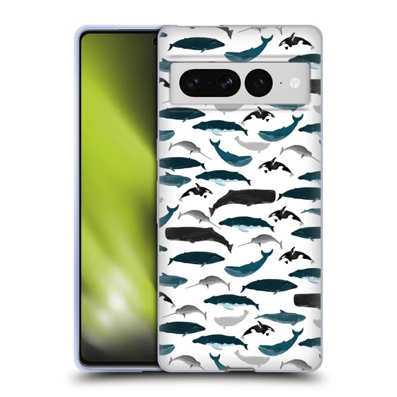 Head Case Designs Officially Licensed Andrea Lauren Design Sea Animals Whales Soft Gel Case Compatible with Google Pixel 7 Pro