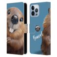 thumbnail image 1 of Head Case Designs Officially Licensed Animal Club International Faces Beaver Leather Book Wallet Case Cover Compatible with Apple iPhone 13 Pro Max, 1 of 6