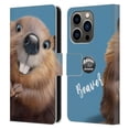 thumbnail image 1 of Head Case Designs Officially Licensed Animal Club International Faces Beaver Leather Book Wallet Case Cover Compatible with Apple iPhone 14 Pro, 1 of 6
