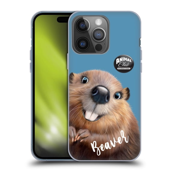 Head Case Designs Officially Licensed Animal Club International Faces Beaver Soft Gel Case Compatible with Apple iPhone 14 Pro