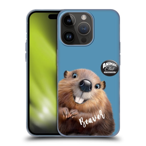 Head Case Designs Officially Licensed Animal Club International Faces Beaver Soft Gel Case Compatible with Apple iPhone 15 Pro