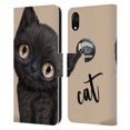 thumbnail image 1 of Head Case Designs Officially Licensed Animal Club International Faces Black Cat Leather Book Wallet Case Cover Compatible with Apple iPhone XR, 1 of 6