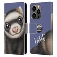 thumbnail image 1 of Head Case Designs Officially Licensed Animal Club International Faces Ferret Leather Book Wallet Case Cover Compatible with Apple iPhone 14 Pro, 1 of 6