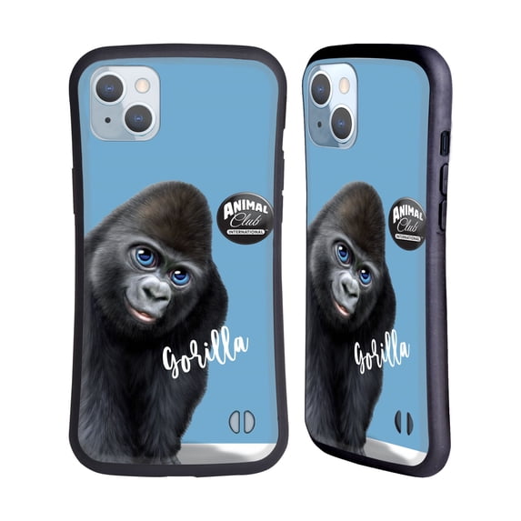 Head Case Designs Officially Licensed Animal Club International Faces Gorilla Hybrid Case Compatible with Apple iPhone 14 Plus
