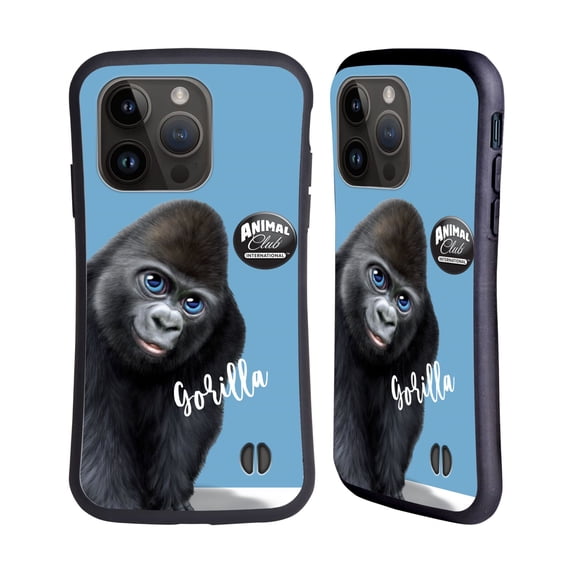 Head Case Designs Officially Licensed Animal Club International Faces Gorilla Hybrid Case Compatible with Apple iPhone 15 Pro