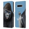 thumbnail image 1 of Head Case Designs Officially Licensed Animal Club International Faces Gorilla Leather Book Wallet Case Cover Compatible with Samsung Galaxy S10+ / S10 Plus, 1 of 6