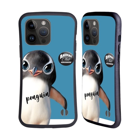 Head Case Designs Officially Licensed Animal Club International Faces Penguin Hybrid Case Compatible with Apple iPhone 15 Pro Max
