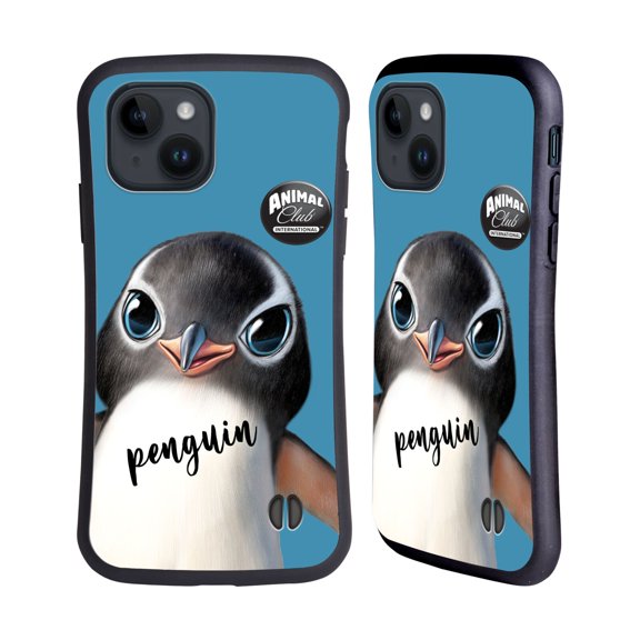 Head Case Designs Officially Licensed Animal Club International Faces Penguin Hybrid Case Compatible with Apple iPhone 15