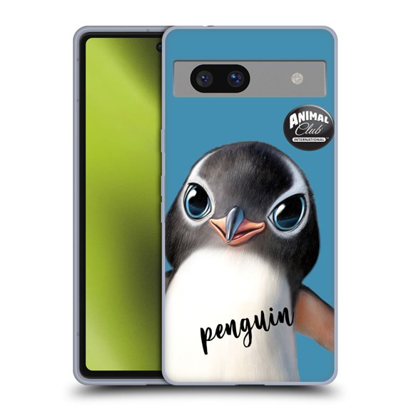 Head Case Designs Officially Licensed Animal Club International Faces Penguin Soft Gel Case Compatible with Google Pixel 7a
