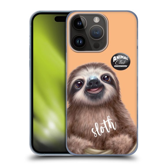 Head Case Designs Officially Licensed Animal Club International Faces Sloth Hard Back Case Compatible with Apple iPhone 15 Pro