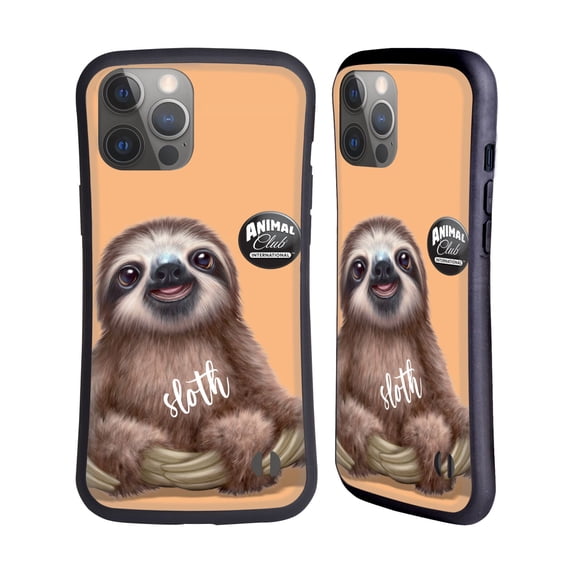 Head Case Designs Officially Licensed Animal Club International Faces Sloth Hybrid Case Compatible with Apple iPhone 14 Pro Max
