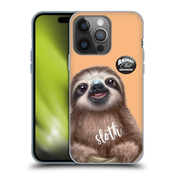 Head Case Designs Officially Licensed Animal Club International Faces Sloth Soft Gel Case Compatible with Apple iPhone 14 Pro