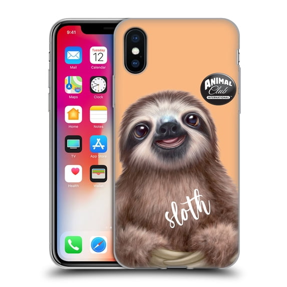 Head Case Designs Officially Licensed Animal Club International Faces Sloth Soft Gel Case Compatible with Apple iPhone X / iPhone XS