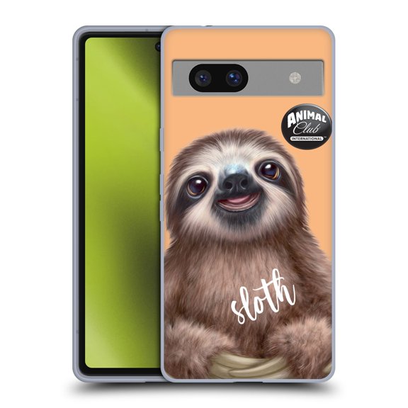 Head Case Designs Officially Licensed Animal Club International Faces Sloth Soft Gel Case Compatible with Google Pixel 7a