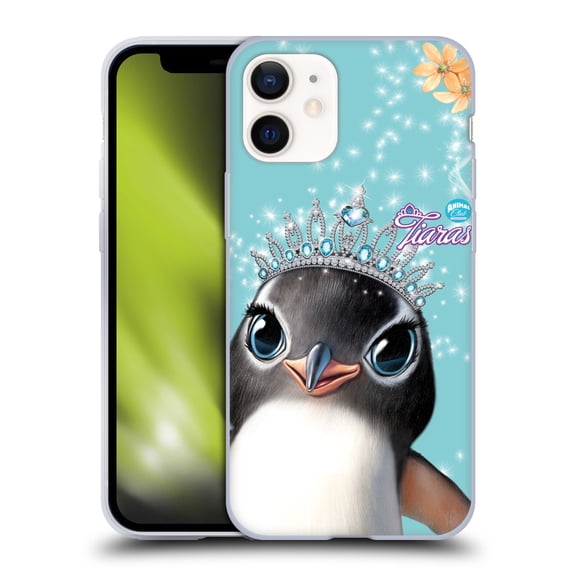 Head Case Designs Officially Licensed Animal Club International Royal Faces Penguin Soft Gel Case Compatible with Apple iPhone 12 Mini