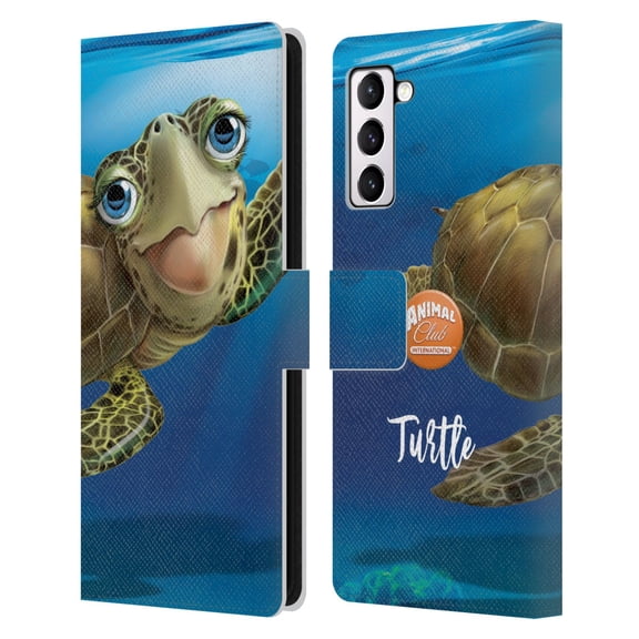 Head Case Designs Officially Licensed Animal Club International Underwater Sea Turtle Leather Book Wallet Case Cover Compatible with Samsung Galaxy S21+ 5G