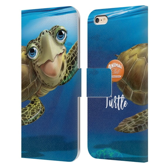 Head Case Designs Officially Licensed Animal Club International Underwater Sea Turtle Leather Book Wallet Case Cover Compatible with Apple iPhone 6 Plus / iPhone 6s Plus
