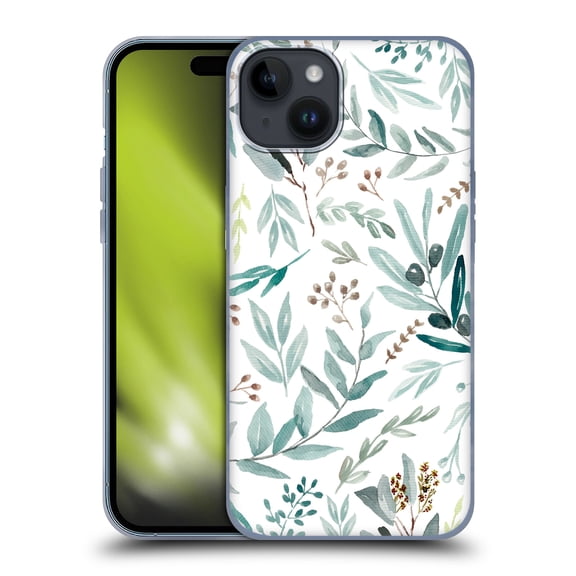 Head Case Designs Officially Licensed Anis Illustration Bloomers Eucalyptus Soft Gel Case Compatible with Apple iPhone 15 Plus