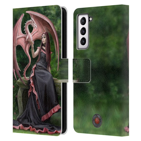 Head Case Designs Officially Licensed Anne Stokes Dragon Friendship Elegant Leather Book Wallet Case Cover Compatible with Samsung Galaxy S21 5G