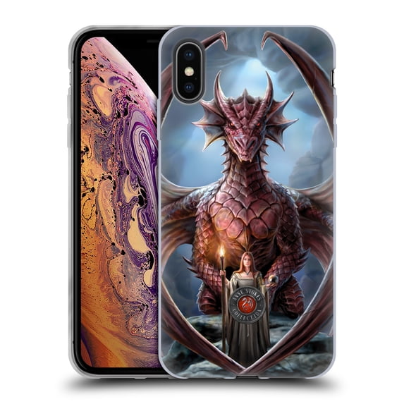 Head Case Designs Officially Licensed Anne Stokes Dragon Friendship Guardian Soft Gel Case Compatible with Apple iPhone XS Max