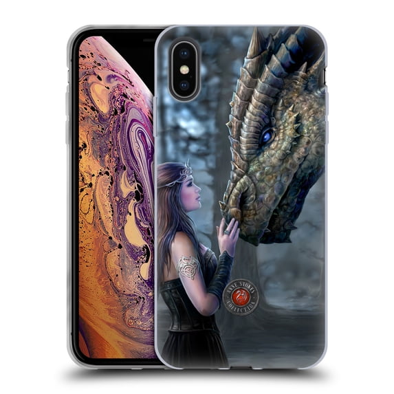 Head Case Designs Officially Licensed Anne Stokes Dragon Friendship Once Upon A Time Soft Gel Case Compatible with Apple iPhone XS Max
