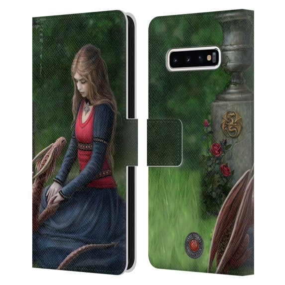 Head Case Designs Officially Licensed Anne Stokes Dragon Friendship Secret Garden Leather Book Wallet Case Cover Compatible with Samsung Galaxy S10+ / S10 Plus