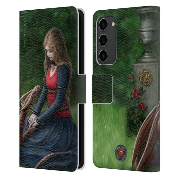 Head Case Designs Officially Licensed Anne Stokes Dragon Friendship Secret Garden Leather Book Wallet Case Cover Compatible with Samsung Galaxy S23+ 5G
