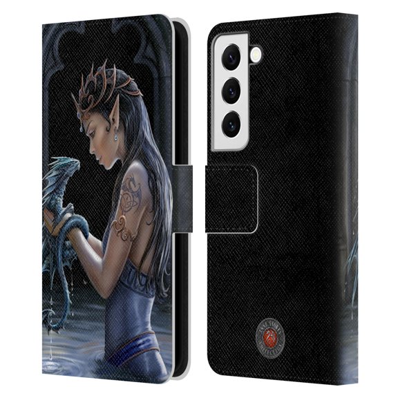 Head Case Designs Officially Licensed Anne Stokes Dragon Friendship Water Leather Book Wallet Case Cover Compatible with Samsung Galaxy S22 5G