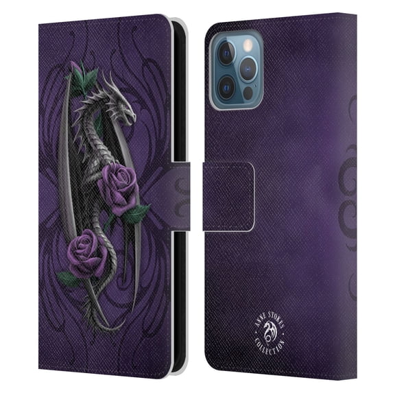 Head Case Designs Officially Licensed Anne Stokes Dragons 3 Beauty 1 Leather Book Wallet Case Cover Compatible with Apple iPhone 12 / iPhone 12 Pro