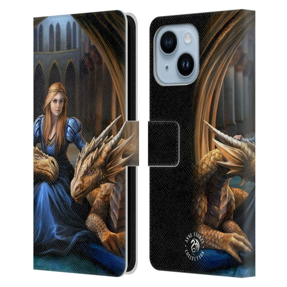 Head Case Designs Officially Licensed Anne Stokes Dragons 3 Fierce Loyalty Leather Book Wallet Case Cover Compatible with Apple iPhone 14 Plus