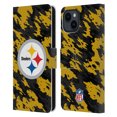 thumbnail image 1 of Head Case Designs NFL Pittsburgh Steelers Logo Camou Leather Book Wallet Case Cover For Apple iPhone 15, 1 of 6